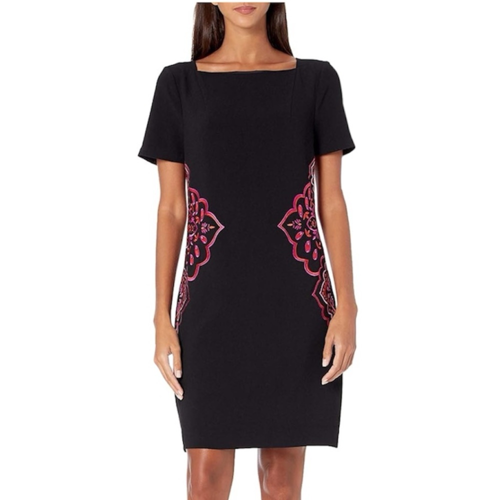 Trina Turk Floral Embroidered Sheath Dress Size 12 - Picture 12 of 13